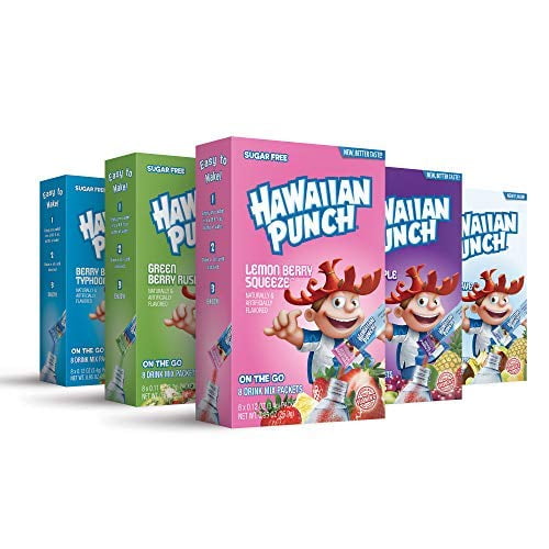 Hawaiian Punch, Paradise Variety Pack, Powder Drink Mix (5 boxes, 40