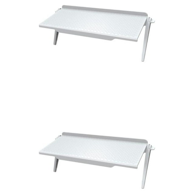 maskred Plastic TV Top Shelf Screen Storage Bracket Rack L 11.81x4.45 inch White L 11.81x4.45 Inch 2Set