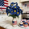 thumbnail image 7 of CuiLiyq Artificial Memorial Flowers, Outdoor Grave Decorations, UV Resistant Fake Silk Flowers Patriotic Cemetery Flowers for 4th of July Independence Day Decor Home, 7 of 7