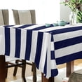 thumbnail image 3 of GZHJMY Navy Blue Stripes Rectangle Tablecloth, Waterproof Stain Wrinkle Resistant Washable Polyester Table Cover for Picnic Dinner Holiday Kitchen Party Decor, 54 x 72 in Home Decor, 3 of 7