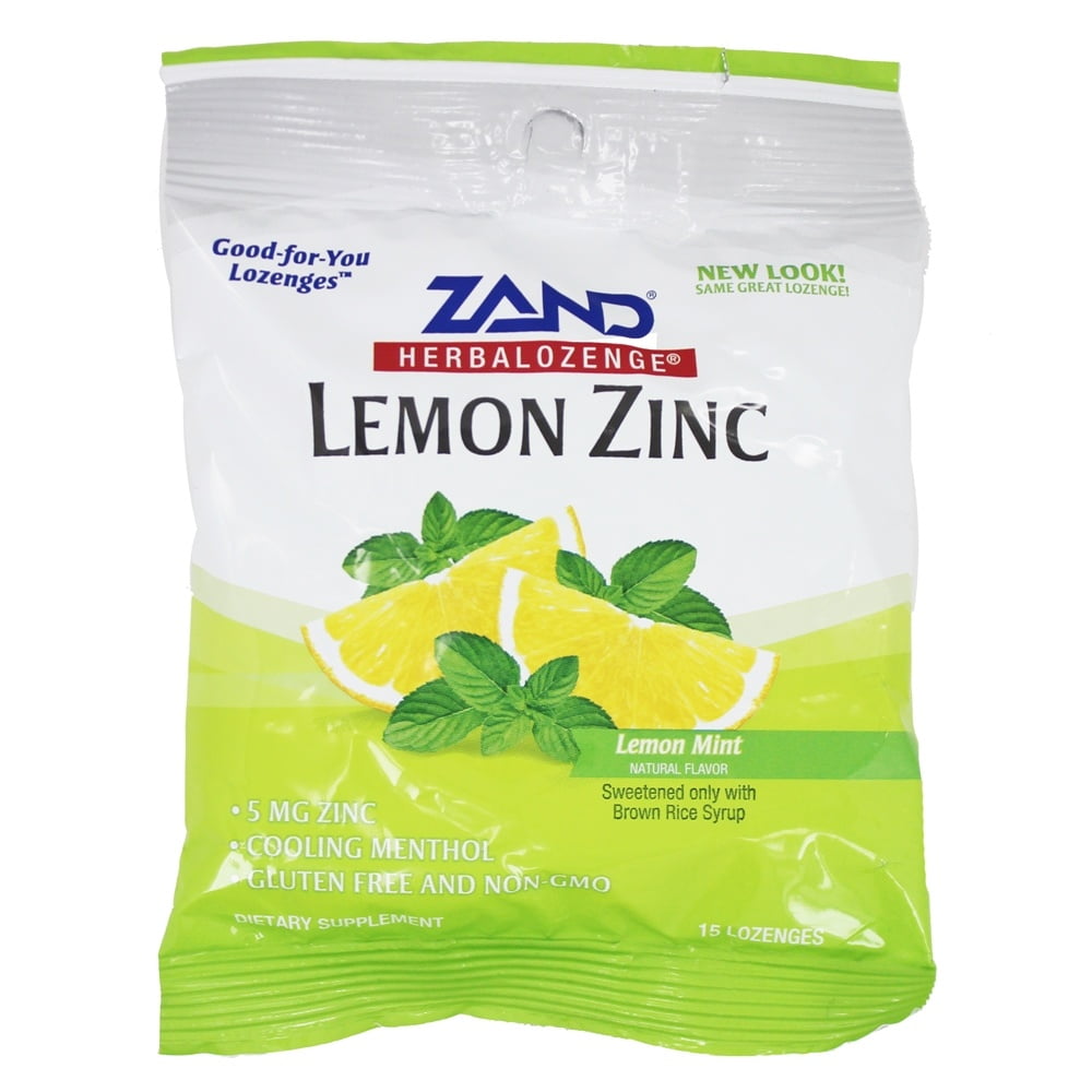 Zand HerbaLozenge Lemon Zinc Throat Lozenges No Corn Syrup, No Cane