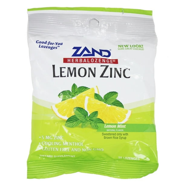 Zand HerbaLozenge Lemon Zinc Throat Lozenges No Corn Syrup, No Cane