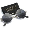 thumbnail image 4 of kachawoo Lunettes de Soleil Rondes Vintage Hommes Noir Rétro Punk Lunettes de Soleil Femmes Été 2018, 4 of 7