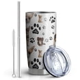 thumbnail image 2 of 20 Oz Chihuahua and Footprints Coffee Tumbler Double Wall Insulated Stainless Steel Water Bottle | Metal Reusable Thermoses Flask with Cup Cap | Leak & Sweat Proof with Anti-Dust Lid, 2 of 7
