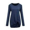 thumbnail image 3 of ICHUANYI Women's Fashion Tunic Tops for Leggings Casual Twist Knot Long Sleeve Tops Blouse Fall Winter Clothing 2023, 3 of 9