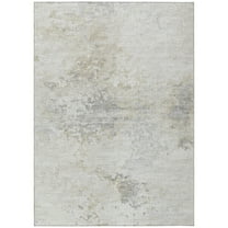 Addison Rugs Indoor/ Outdoor Accord Modern Abstract Polyester Washable Rug New 3' x 5' - Ivory Silver Gold