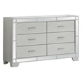 thumbnail image 2 of Contemporary Home Living 6-Drawer Wooden Dresser - 59" - Silver Champagne, 2 of 4