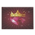 thumbnail image 1 of Diamond Cutting Board, Crystal Love Heart Diamond Wearing Crown Cartoon Queen on Radial Background, Decorative Tempered Glass Cutting and Serving Board, Large Size, Pink and Yellow, by Ambesonne, 1 of 1