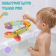 thumbnail image 4 of Dimoarch 4 in 1 Bath Toys for Toddlers, Magnetic Fishing Game, Waterwheel Shower Toy, Duck Slide Track Set, Soft Stacking Blocks, Sensory Montessori Toys for Boys and Girls, 4 of 9