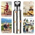 thumbnail image 7 of Yayeee 33oz Insulated Water Bottle Double Wall Stainless Steel with Flip Straw Lid, Black Abstract Stripes, 7 of 7