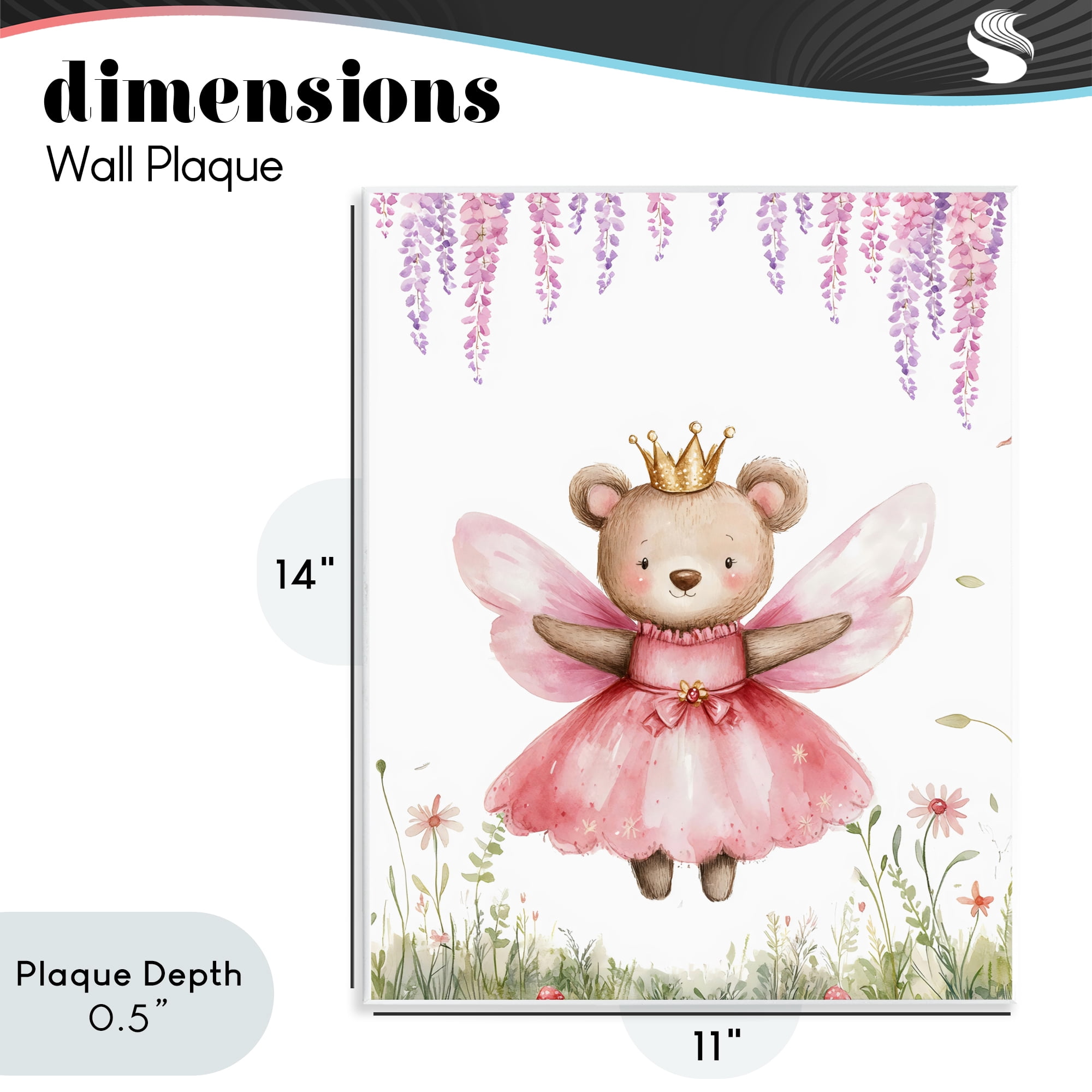 Stupell Industries Woodland Bear Forest Fairy Wall Plaque Art, design by LSR Design Studio