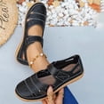 thumbnail image 6 of Purcolt Women 's Classic Faux PU Leather Sandal Casual Closed Toe N On Slip Fisherman Sandals Comfy Work Walking Flats Shoes, 6 of 9