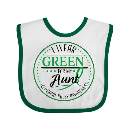 

Inktastic I Wear Green for my Aunt- Cerebral Palsy awareness Gift Baby Boy or Baby Girl Bib