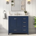 thumbnail image 4 of 36'' Bathroom Vanity with Sink Combo Set, Modern Bathroom Cabinet with 4 Drawers, Freestanding Wood Bathroom Vanity Set with Solid Wood Feet,  Blue, 4 of 9
