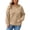 Khaki, variant on MLCDZ Women Fall Waffle Hoodies Pullover Hooded Long Sleeves Sweatshirt Drawstring Loose Fit Vacation Travel Oversized Tops with Pocket
