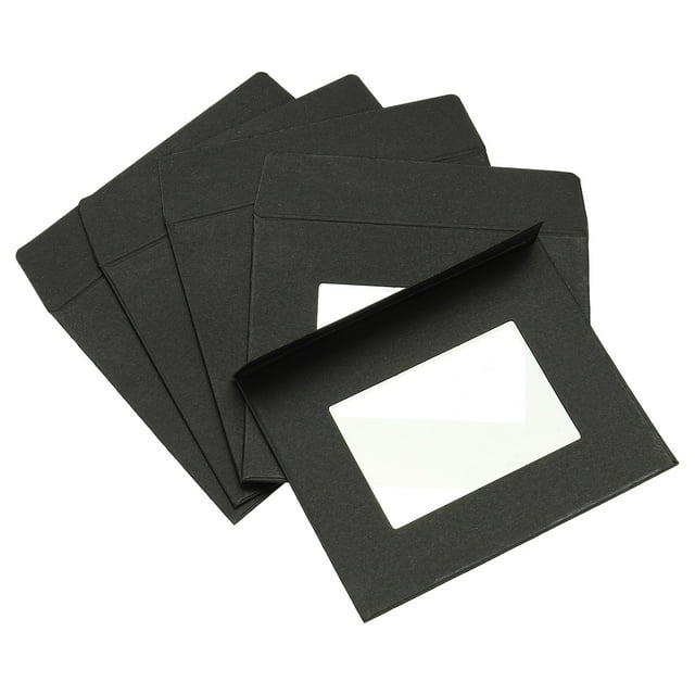 Sobres con ventana Unique Bargains 10 Paquetes 4' Negro Papel Doble Cara