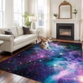 thumbnail image 3 of Purple Ombre Starry Night Area Rugs Collection 6'x9', Modern Abstract Art Non Slip Indoor Rectangle Throw Runner Rug Floor Mat Carpet for Living Room Dining Table Bedroom Nursery, 3 of 9