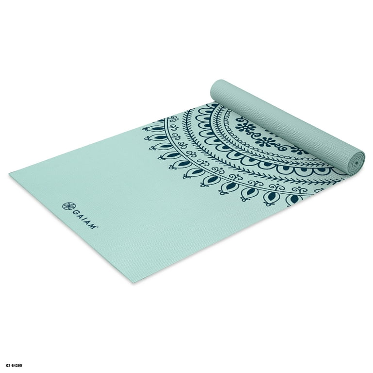 Gaiam 5mm Printed Yoga Mat, Mint Marrakesh, PVC 