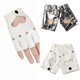 thumbnail image 2 of Fingerless Punk Style Gloves Durable PU Leather For Motorcycle Outdoor Halloween Activity White, 2 of 4