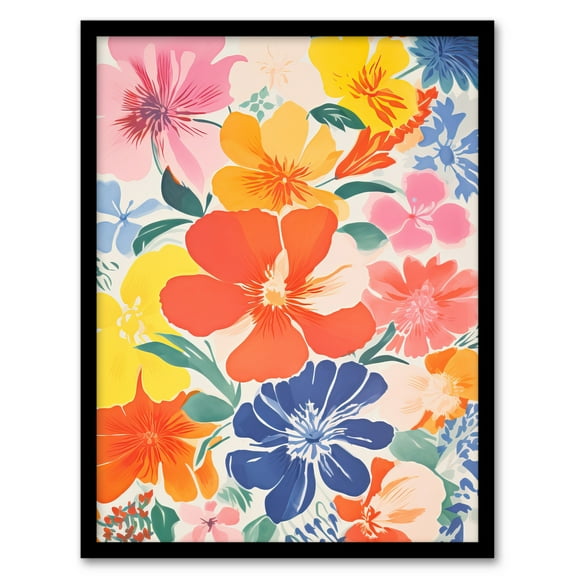 Blooming Marvelous By Sofia Francis Geranium Flowers Artwork Colourful Bright And Happy Painting Art Print Framed Poster Wall Decor 12x16 inch