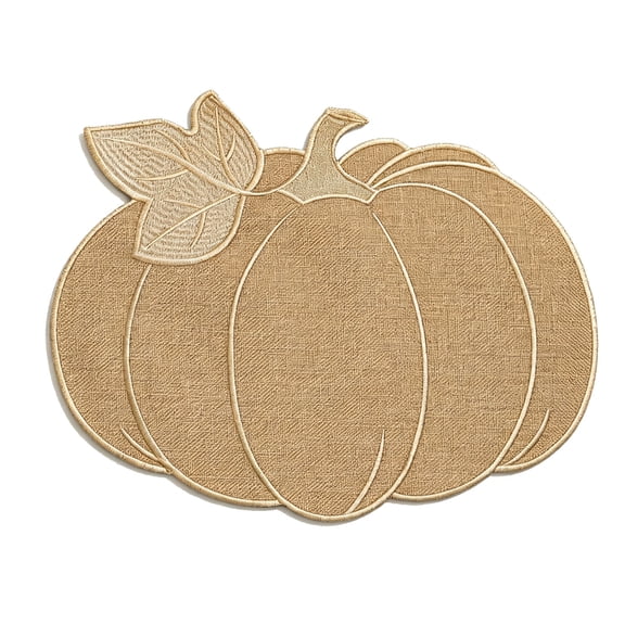 Hollowed-Out Pumpkin Placemat, PVC Waterproof Oil-Proof Heat Insulation Mat, Decorative Table Mat for Western Dining