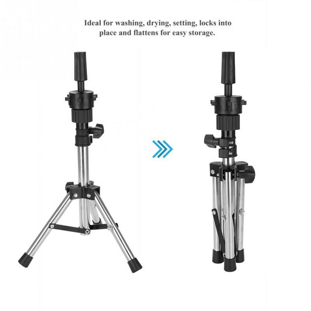 Wig Head Stand Holder, Rotatable Stainless Steel Mannequin Head Tripod  Stand, Adjustable Manikin Hairdressing Stand