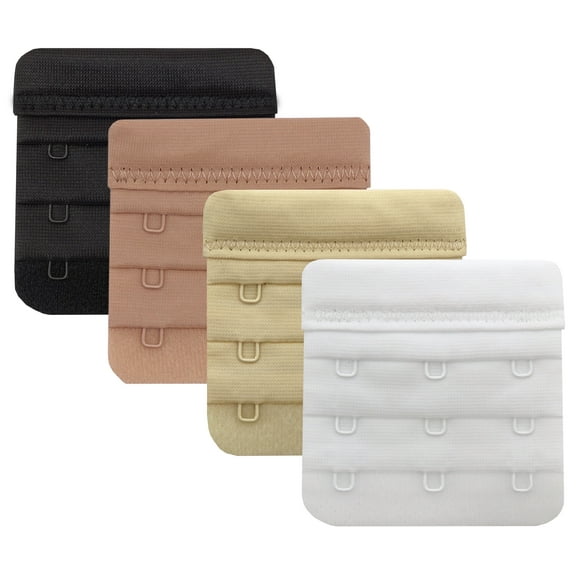 Women's Bra Extenders 3 Hook, Soft and Comfortable Bra Strap Extension（Bra Extenders 3 Hook-4 pieces）