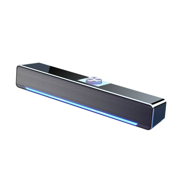 Methold Altavoz de subwoofer compacto negro: amplifica poderosamente el audio de los altavoces de la computadora Efecto de iluminación Cables de audio/vídeo Edición exclusiva cable