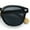 All Black, variant on Hipster Mens Keyhole Round Horn Rim Bamboo Wood Arm Retro Sunglasses All Black