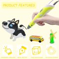 thumbnail image 5 of Bolígrafo de impresión 3D inteligente con pantalla LED, compatible con recambios de filamento PLA y ABS, 12 colores, juguetes 3D Doodler, regalos para niños (amarillo) brillar Electrónica, 5 of 5