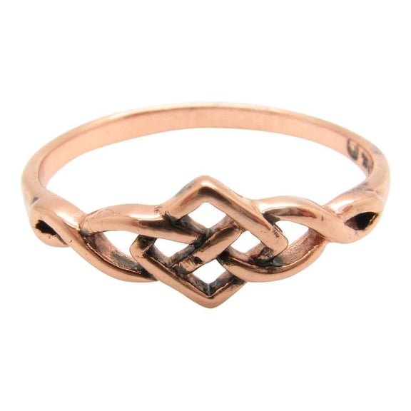 Size 6 Solid copper Celtic Knot band ring CTR1751 - 3/16 of an inch wide. Very Petite.