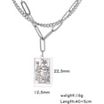 thumbnail image 7 of Double Layer Necklace Vintage Tarot Jewelry Good Luck Amulet Pendants Stainless Steel Necklace, 7 of 7