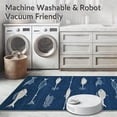 thumbnail image 5 of ODIKA 4'x6' Machine Washable Non-Slip Area Rug, Charming Coastal Fishing Motif Nautical Blue High Traffic Rug, Blue, 4609, 5 of 7