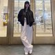 thumbnail image 2 of -Chaqueta Bomber de moda coreana para mujer, ropa de calle de gran tamaño, chaquetas de béisbol elegantes con cremallera para mujer, abrigo negro de invierno, 2 of 5