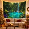 thumbnail image 3 of Jungle Waterfall With Purple Plants, Peaceful Fantasy Style for Nature Lovers, Nature Wall Art, Housewarming Gift Tapestry Wall Hanging for Bedroom and Living Room, 3 of 7