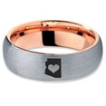 thumbnail image 2 of Tungsten Arizona The Grand Canyon State Heart Band Ring 7mm Men Women Comfort Fit 18k Rose Gold Dome Brushed Gray Polished, 2 of 4