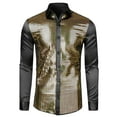 thumbnail image 2 of BiZtdJrK Mens Dress Shirts Shiny Sequin Pattern Party Costume Long Sleeve Button Down Blouse Tops Cosplay Party Cocktail Prom Shirt Yellow XXL on Sale Clearance 2025, 2 of 7