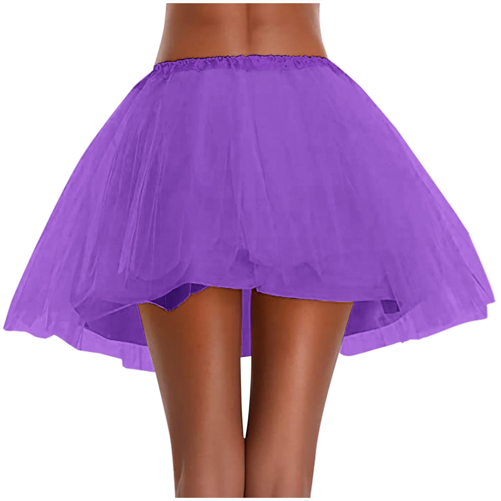 Zunfeo Tutu Skirts for Women Elastic Waist Mesh Double