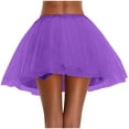 thumbnail image 4 of Ersazi Maternity Dresses Sale Womens Pleated Gauze Short Skirt Adult Dancing Skirt Purple one Size, 4 of 5