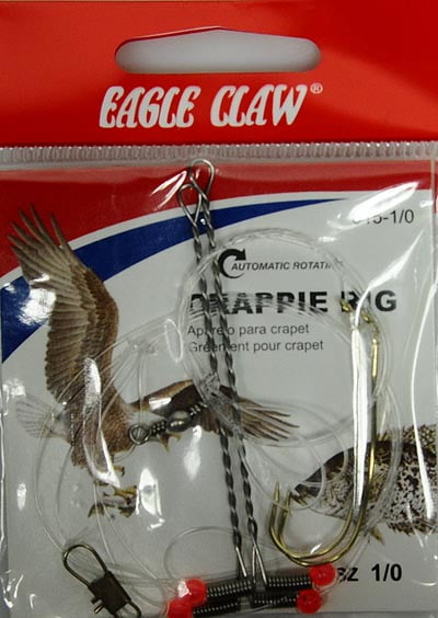 FREE & PROMPT SHIPPING EAGLE CLAW CRAPPIE RIG  SZ 2 