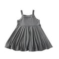 thumbnail image 2 of NJDVHB Robe d'Été pour Tout-Petit, Robe de Plage pour Fillette, Robe de Fête pour Fille, Robe Sans Manches Imprimée pour Fille, Robe de Princesse à la Mode et Décontractée, Gris, 130, 2 of 3