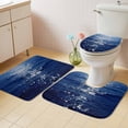 thumbnail image 4 of Summer Ocean Bathroom Rugs Set Seascape Coastal Wave Green Tropical Pain Trees Non Slip Absorbent Soft Bath Mats 3 Piece Set with Bathroom Rug, U-Shaped Floor Mat, Toilet Seat Cover Small Size, 4 of 9