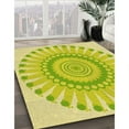 thumbnail image 2 of Ahgly Company Indoor Round Patterned Acid Green Area Rugs, 3' Round, 2 of 6