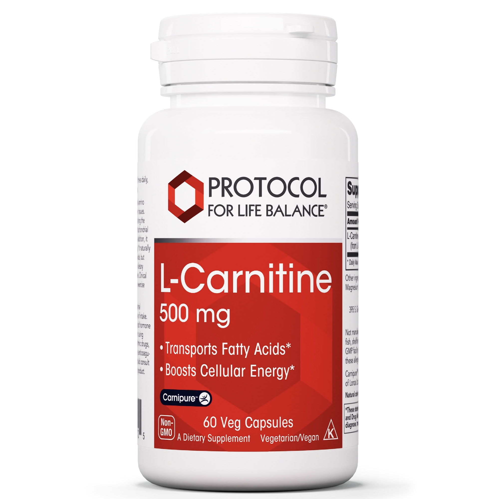 Protocol For Life Balance - Natural Acetyl-L-Carnitine 500mg, Fat Burner, Energy & Cognitive Support - 100 Veg Capsules Protocol For Life Balance - Natural Acetyl-L-Carnitine 500mg, Fat Burner, Energy & Cognitive Support - 100 Veg Capsules