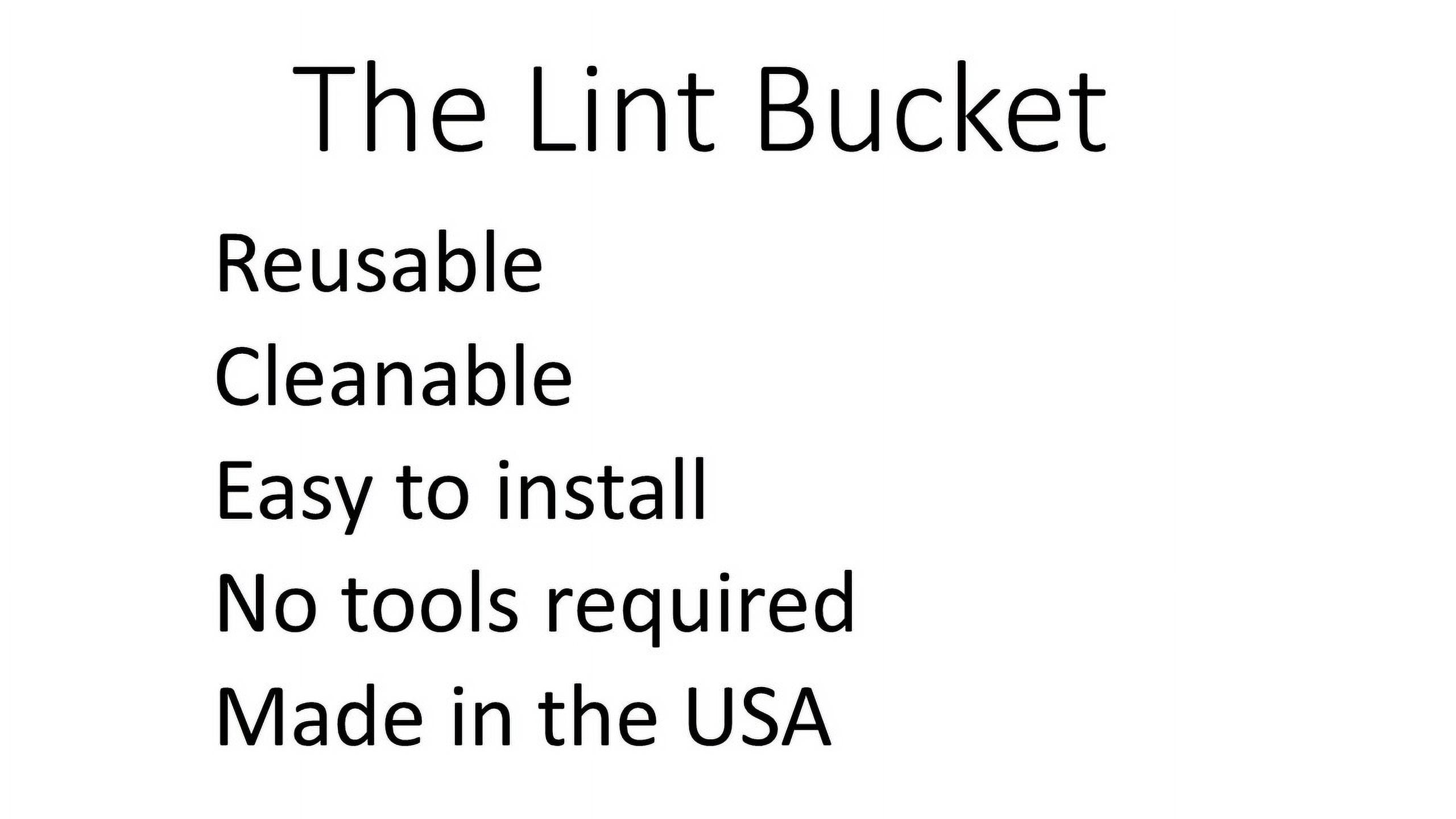 The Lint Bucket – Reusable Laundry Lint Trap for Washing Machine Discharge Hose, Easy Install, Overflow Protection, Made in USA