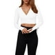 thumbnail image 3 of Sudaderas,Blusa de manga corta con cuello en V para mujer, suave imitación de rayón, informal, holgada, ideal para el hogar y el día a día, sopatenor, 3 of 9