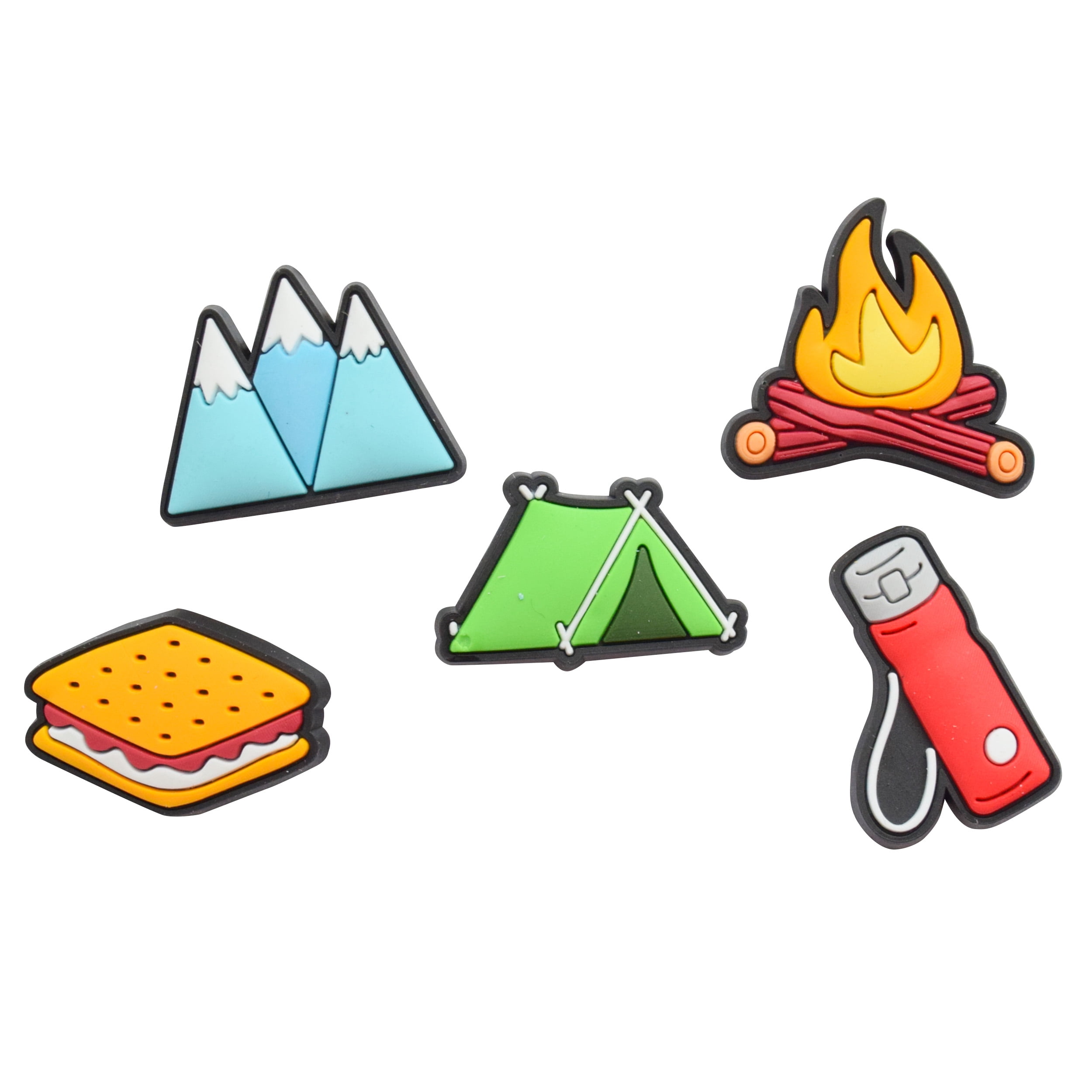Art 101 Camping Charms-Pencil Case Accessory, Back to School, for Students, 5-Pack