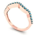 thumbnail image 2 of 0.23 ctw Wedding Band for Women - 14K Rose Gold Simulated Turquoise Stackable Eternity Ring, 2 of 6