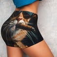 thumbnail image 4 of Balery Dapper Cat in Sunglasses Printed Workout Shorts for Women Seamless Scrunch Short Gym Yoga Running Sport Active Exercise Fitness Shorts-Medium, 4 of 8