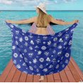 thumbnail image 4 of HAPPY BAY Women's Beachwear Summer Swimwear Beach Wrap Cover up Costumes Bikini Wraps Skirt Sarong Coverups Bathing suits One Size Clip Art Skull, Blue, 4 of 5